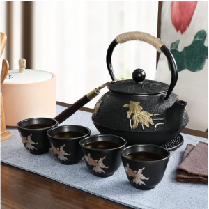 RekRang 日式铸铁茶艺套装 茶壶+4个茶杯 @ Amazon