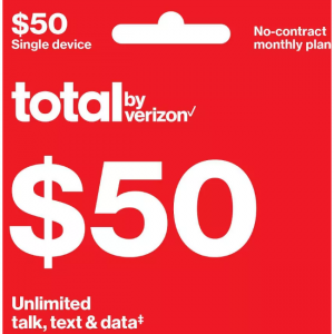 Target - TOTAL满$50省$5 Verizon 预付费卡$50现价$45